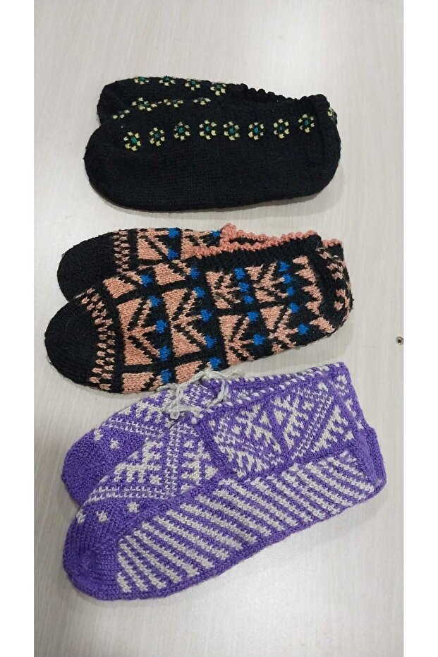 3 Pieces of Hand Knitted Five-Needle Booties/Handmade Booties/Dowry Booties/Knitted Booties/Home Booties/Handmade