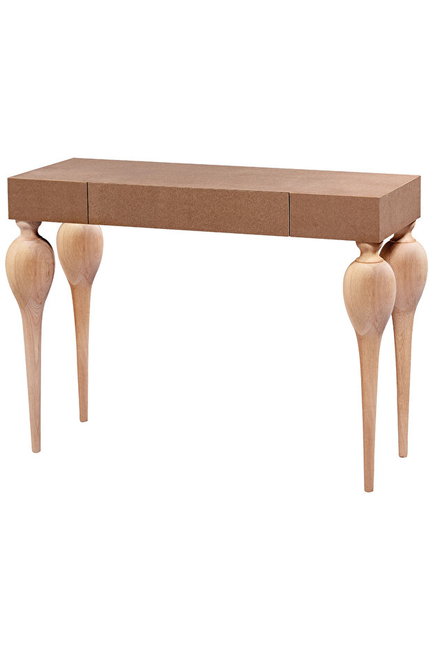 Dresuar 17586 Tombul Torna Model Ham Kayın Retro Ayak Orta Çekm Mdf Tabla El Yapı - 1