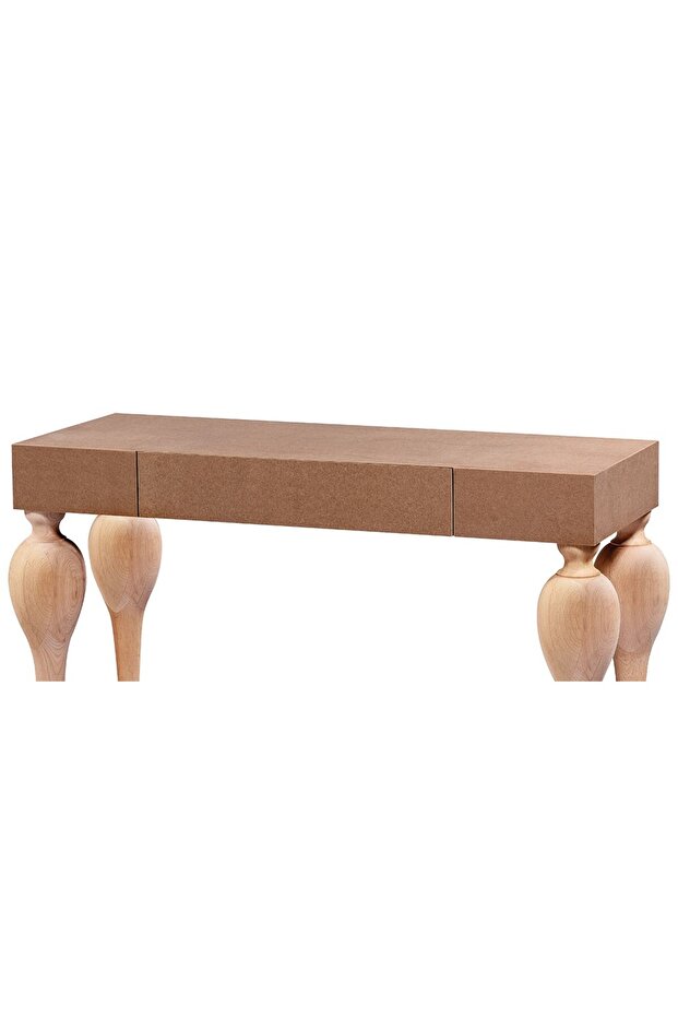 Dresuar 17586 Tombul Torna Model Ham Kayın Retro Ayak Orta Çekm Mdf Tabla El Yapı - 4