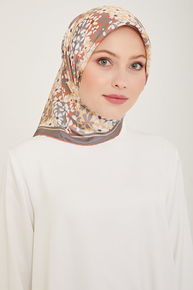 BELLİ SAF İPEK EŞARP 4013D (TWİLL) - 1