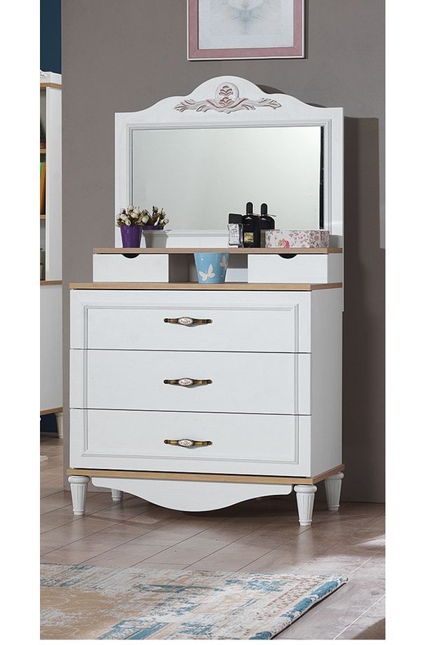 Şifonyer-ayna 13130 Urlu Flora Model Yüksek Ayak Kalite Hard Suntalem Nakış Ayna - 2