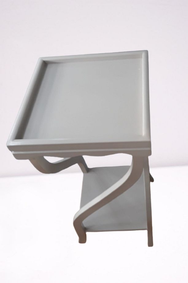 Fiskos Çiçeklik17645 4ayak Kare Spiral Model Mdf Parlak Ahşap Ayak Parlak Beyaz - 5