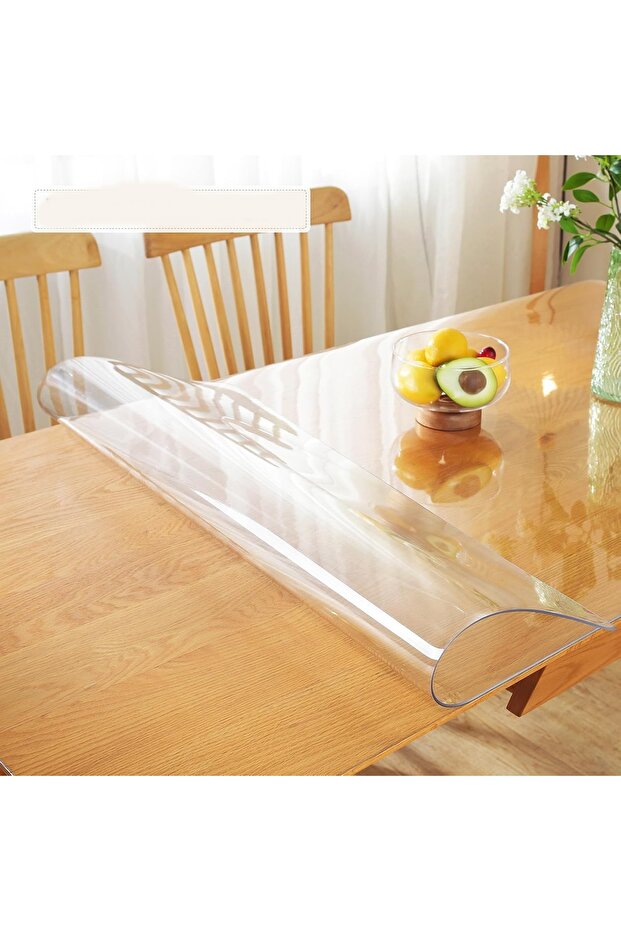 1.4 mm Thick Clear Plastic Tablecloth - Rectangular Pvc Protector - 1