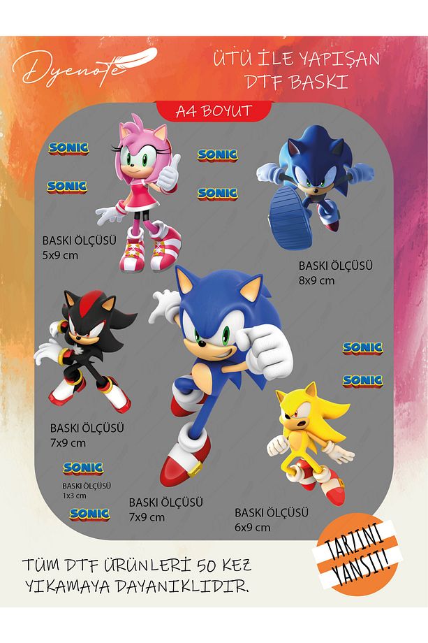 Sonic Ütü ile Yapışan Tişört Tekstil Transfer Dtf Baskı - 1