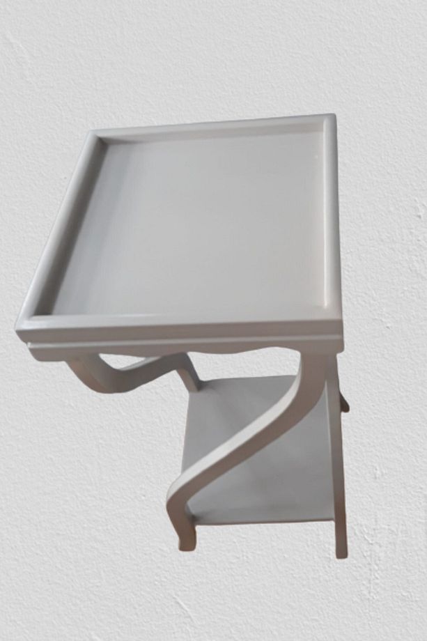 Fiskos Çiçeklik17645 4ayak Kare Spiral Model Mdf Parlak Ahşap Ayak Parlak Beyaz - 2