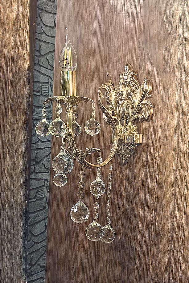 Tila Tek Kollu Taşlı Gold Renk Aplik BS.0158-58-19 Z - 1