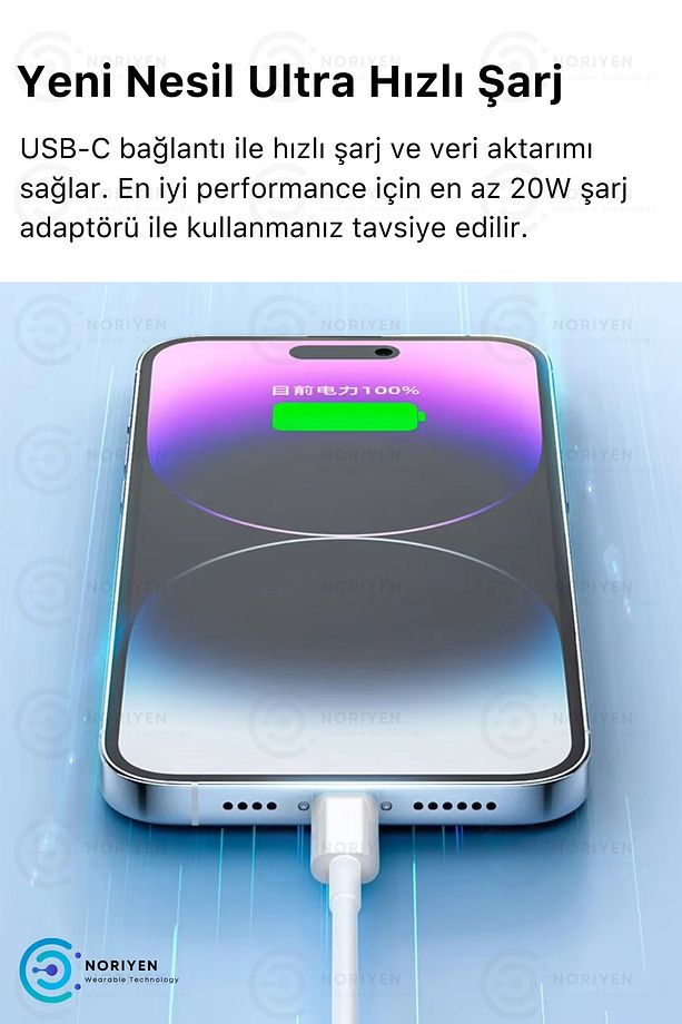 Apple Iphone Uyumlu Hızlı Şarj Usb-c To Lightning Premium Model Tüm Modellere Uyumlu Şarj Kablosu 1m - 3