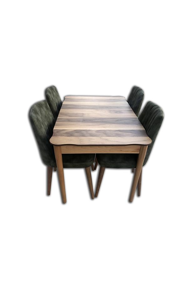 Masa 12507 Kütük Desen Tk Model Kayın Retro Ayak Ceviz Dilimli Kapiton Sandalye - 3