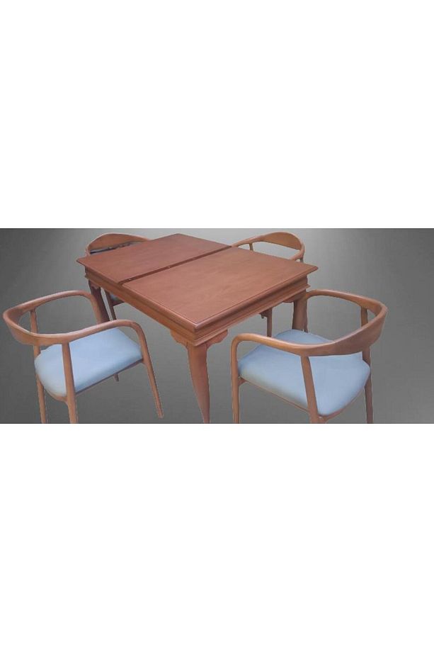 Masa 90007 Klasik Sandalye Yılan Tk Model Kayın Aslan Ayak Parlak Ceviz El Yapım - 4