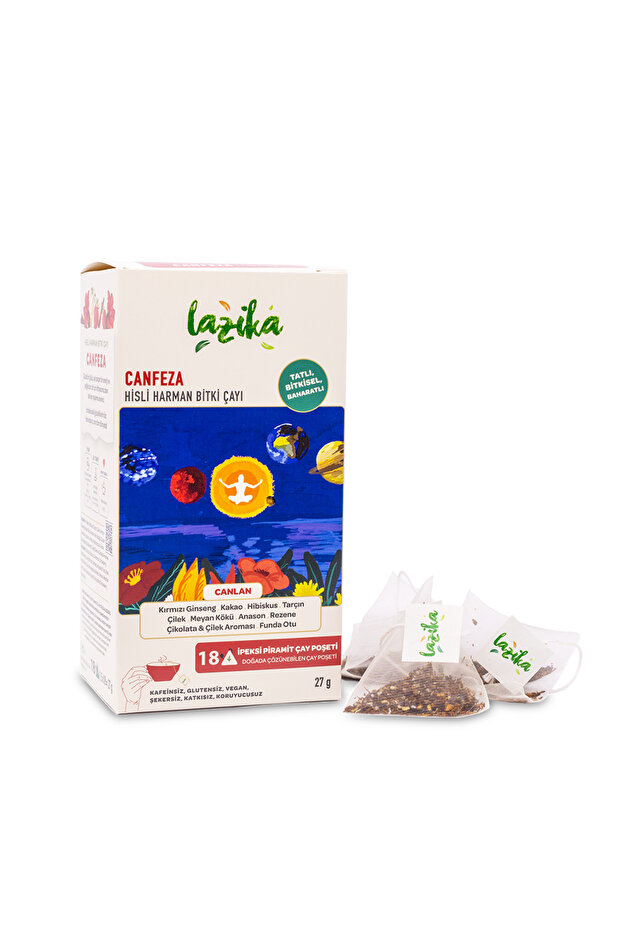 Hisli Harman Canfeza&Gençlik, Antioksidan Ve Enerji Çayı (Beije çayı) (18'li PLA Piramit Poşet) - 1