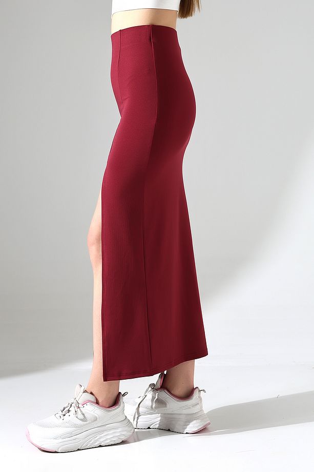 Dalgıç Kumaş Yırtmaçlı Uzun Etek Maxi Boy 92 Cm - 7