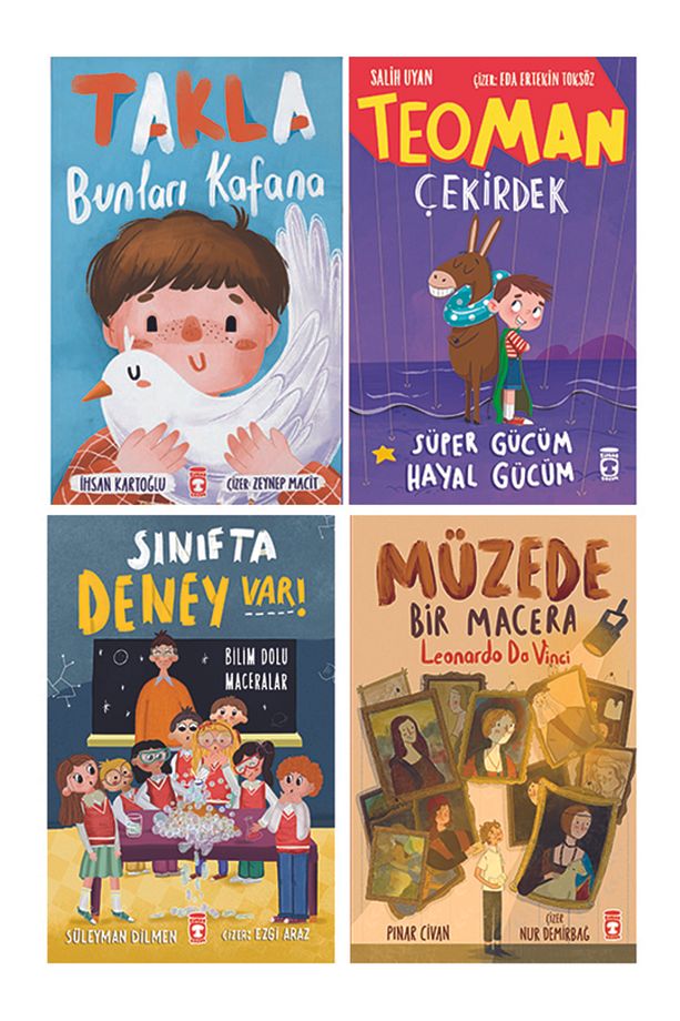 1. ve 2. Sınıf 4 Kitap Okuma Seti Takla Bunları Kafana-Teoman-Müzede Bir Macera-Sınıfta Deney Var - 1