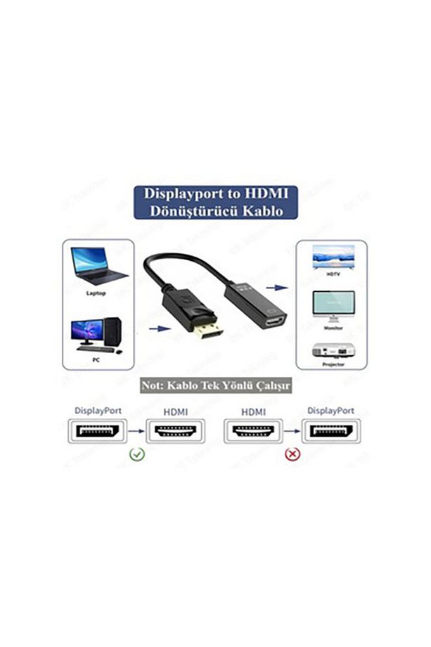 Mini Dısplayport'tan Hdmı'ya 4K Destekli Aktif Çevirici Dönüştürücü Adaptör Kablo Mini DP to Hdmi - 6