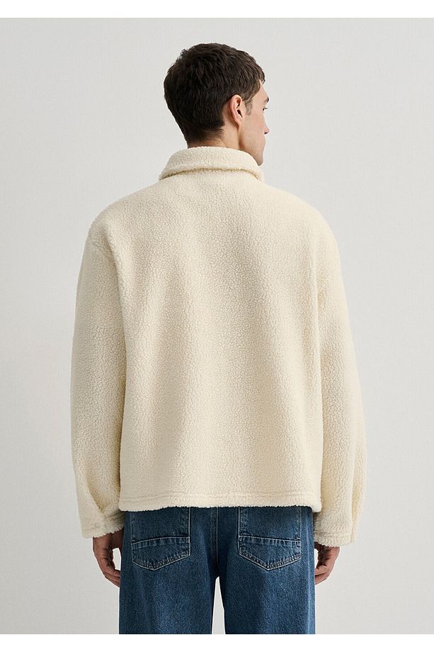 MAVİ  Ekru Sherpa Sweatshirt 10257 - 5