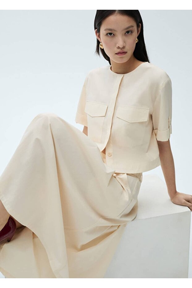 İri pileli midi etek - 5