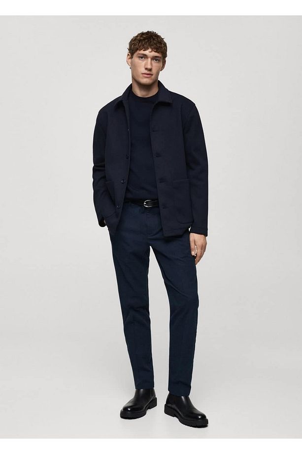 Mikro kazayağı desenli flanel pantolon - 2