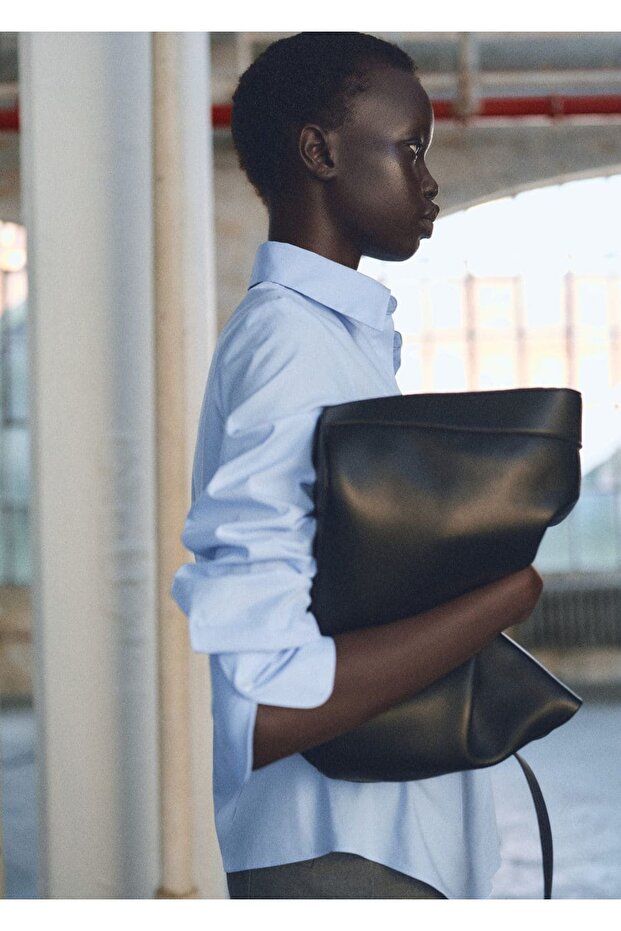 Dar kesim pamuklu gömlek - 7