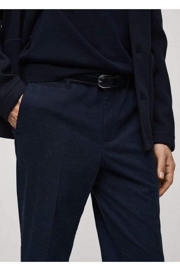 Mikro kazayağı desenli flanel pantolon - 8