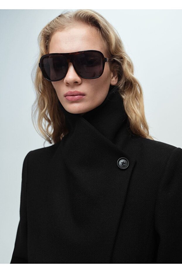 Kemerli yün palto - 8