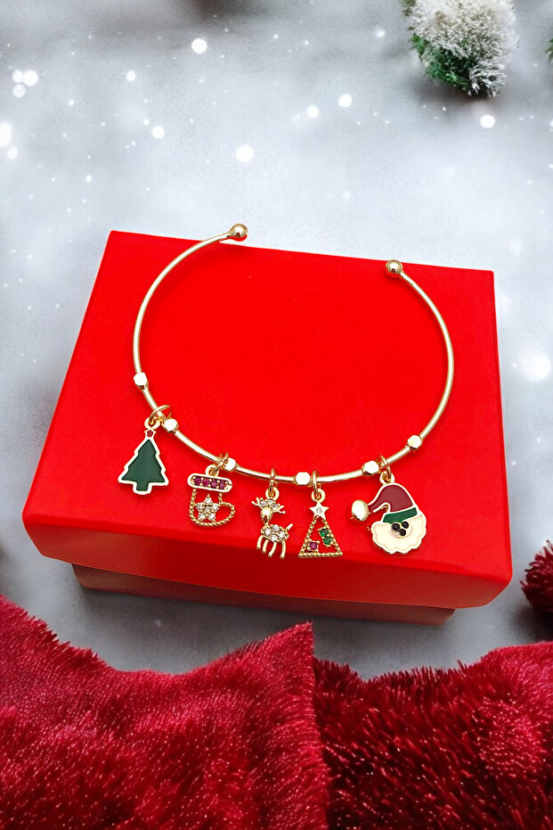 Zircon Stone New Year Icons Charm Handcuff Bracelet