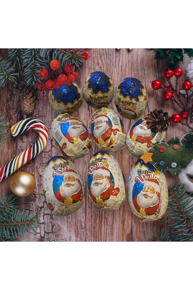 9 Adet Sürpriz Hediyeli Yılbaşı Dev Çikolata Yumurta - Oyuncak - Noel - 2