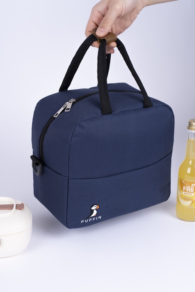 Food Carry Bag Hot and Cold Thermal Thermos Bag Camping Picnic Puffin Navy Blue D
