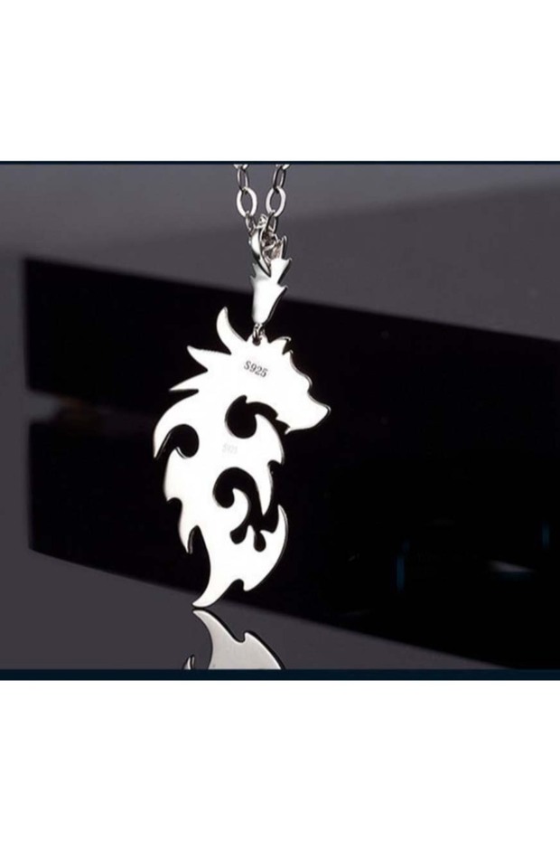 Gümüş Kaplama Would Ejderha Kolye - 2