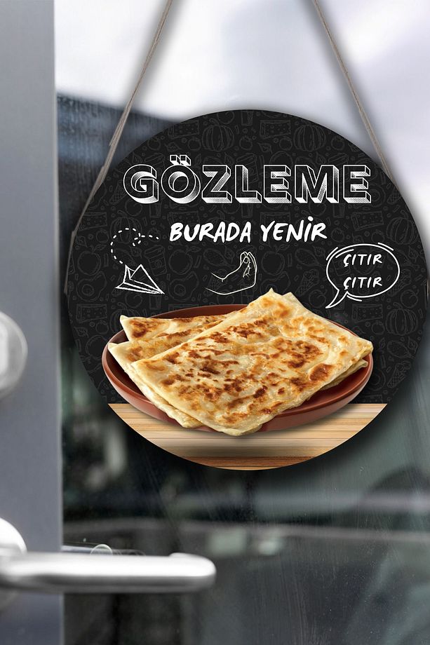 Gözleme Salonu için Duvar, Kapı, Tek Taraflı Askılı Pano Karşılama Tabelası, Gözleme Dükkanı Süsü - 5