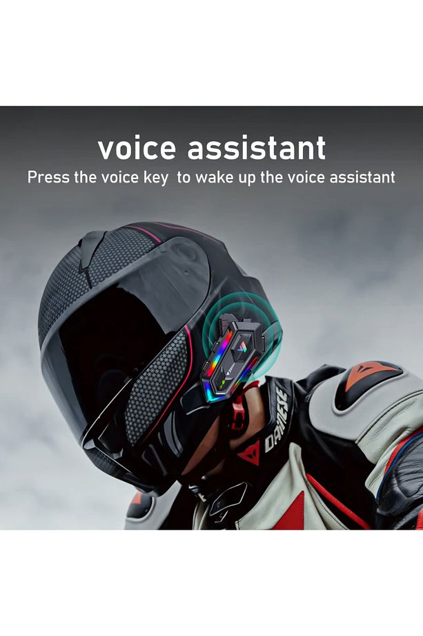 Helmet Y20 Max İntercom Kablosuz Bluetooth 5.3 Kask Kulaklık 300 Metre Çekim Mesafesi Rgb Efekt - 6
