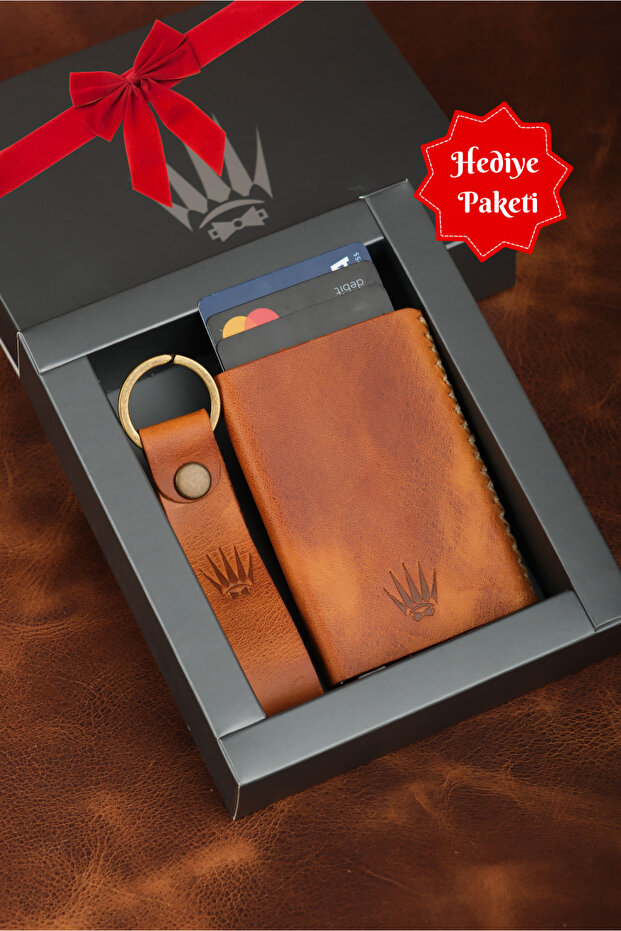 Pair Black/red Slim Genuine Leather Wallet
