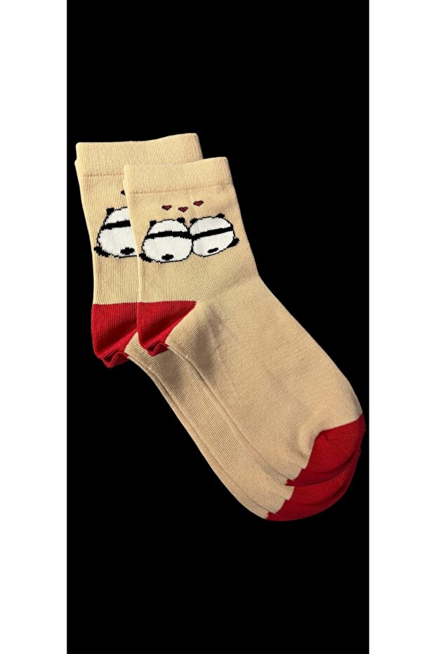طقم جوارب بنقشة الباندا مكون من 3 قطع - 1