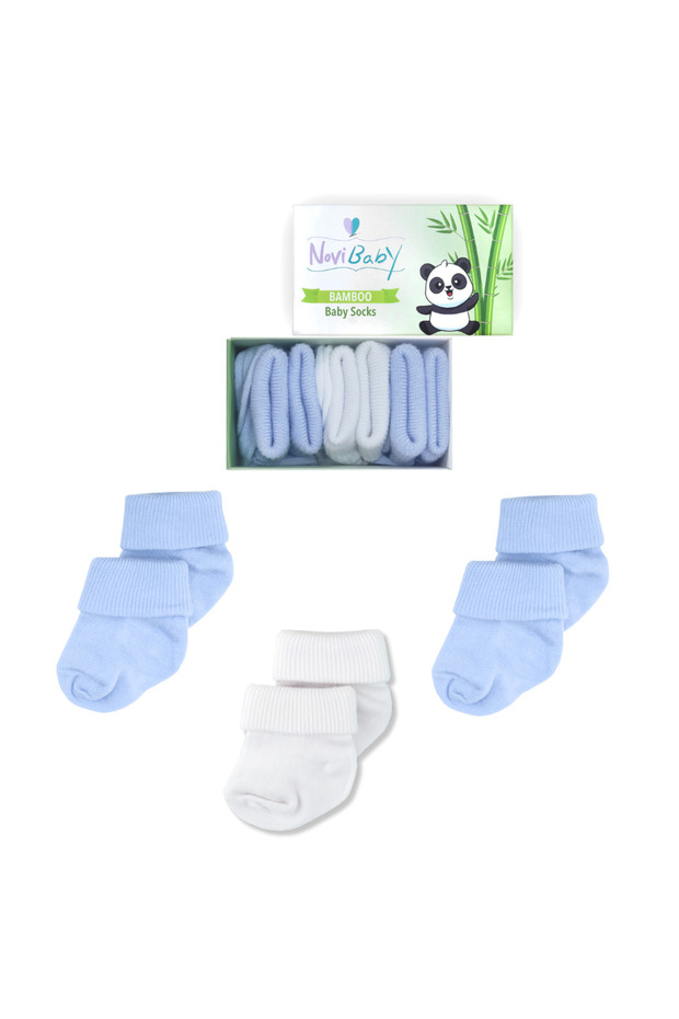 3 Pack Bamboo Newborn Baby Socks I Sky I Baby Girl Boy Socks