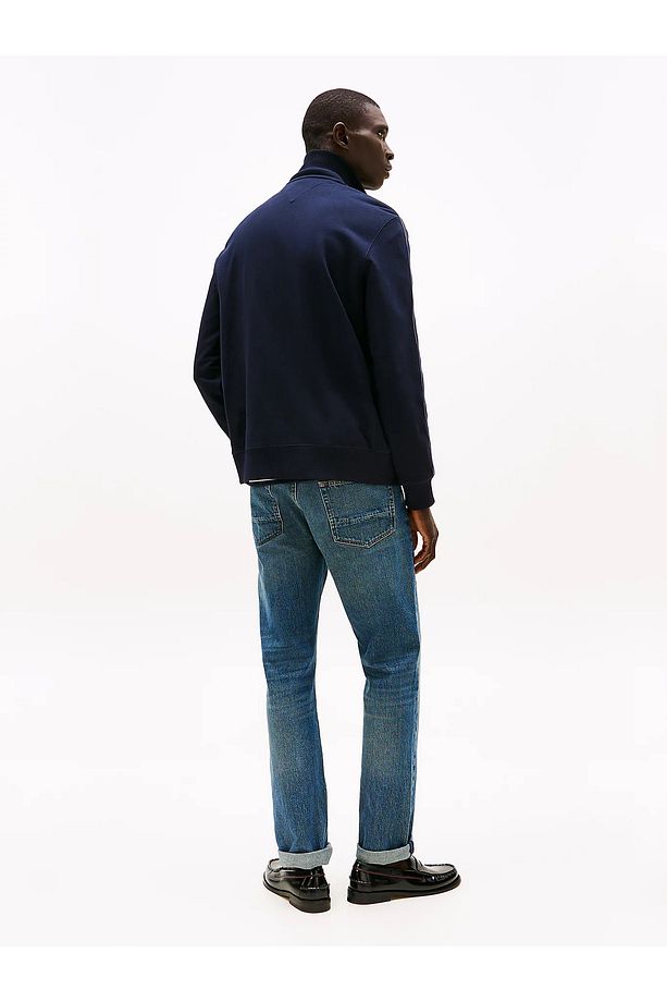 Erkek Regular Fit Pamuklu Dik Yaka Fermuar Kapamalı Lacivert Sweatshirt MW0MW37468-DW5 - 3
