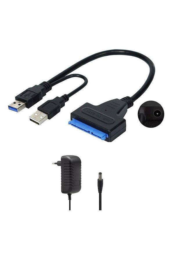 USB 3.0 2.5 3.5 İnç Sata SSD HDD Hard Disk Çevirici Dönüştürücü + Adaptör uyumlu - 1