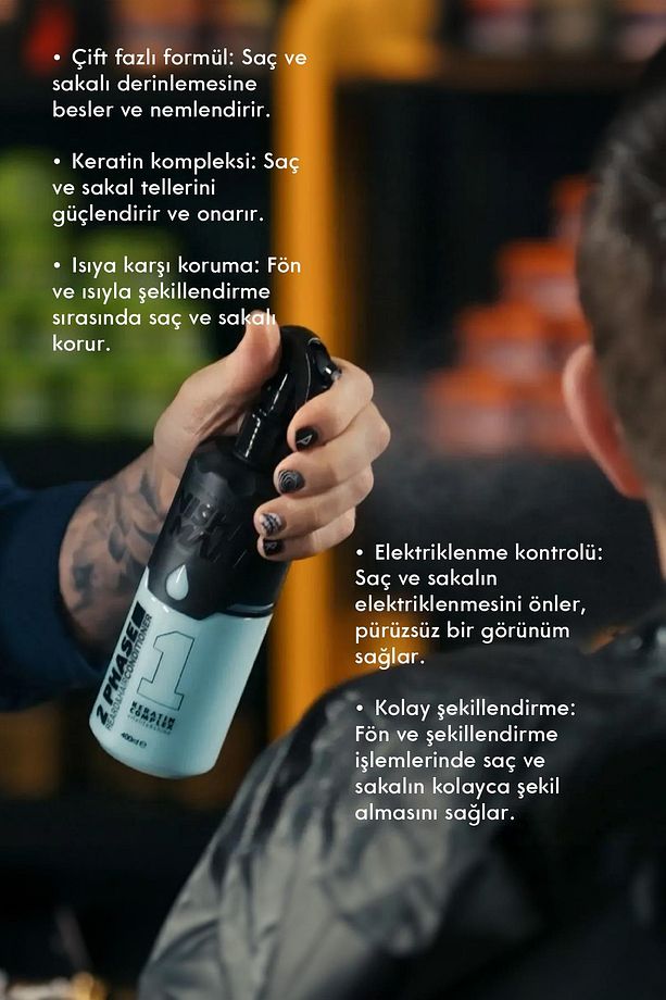 İki Fazlı Saç Ve Sakal Conditioner - Keratin 400 ml - 2