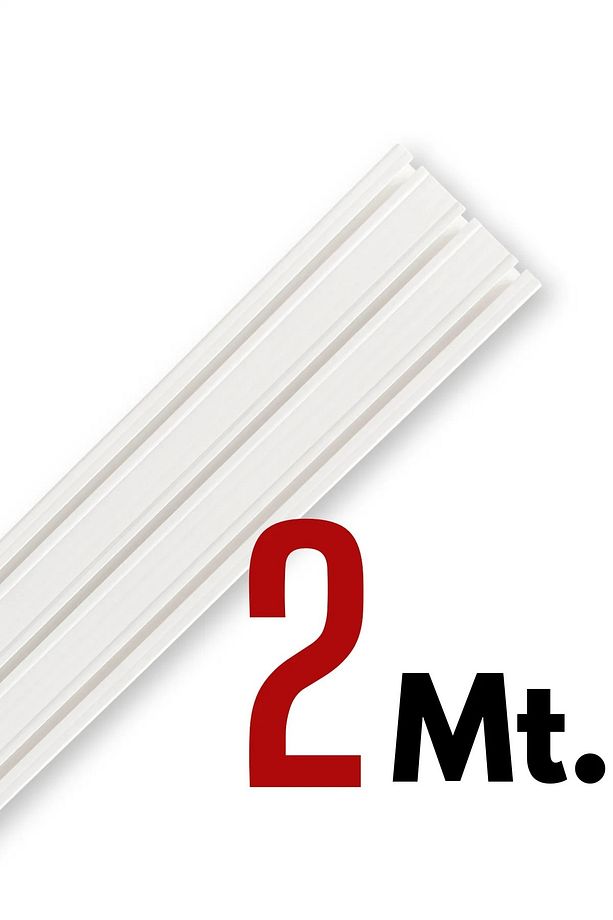 Tümray 3 Raylı Korniş Perde Rayı Kaliteli Sağlam Ambalaj 2 Metre - 1