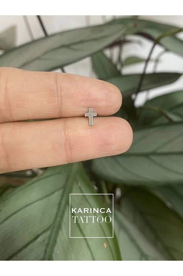 Haç Piercing Cross Kaliteli Cerrahi Çelik Burun Conch Forward Helix Piercing Kıkırdak Tragus Küpe - 4