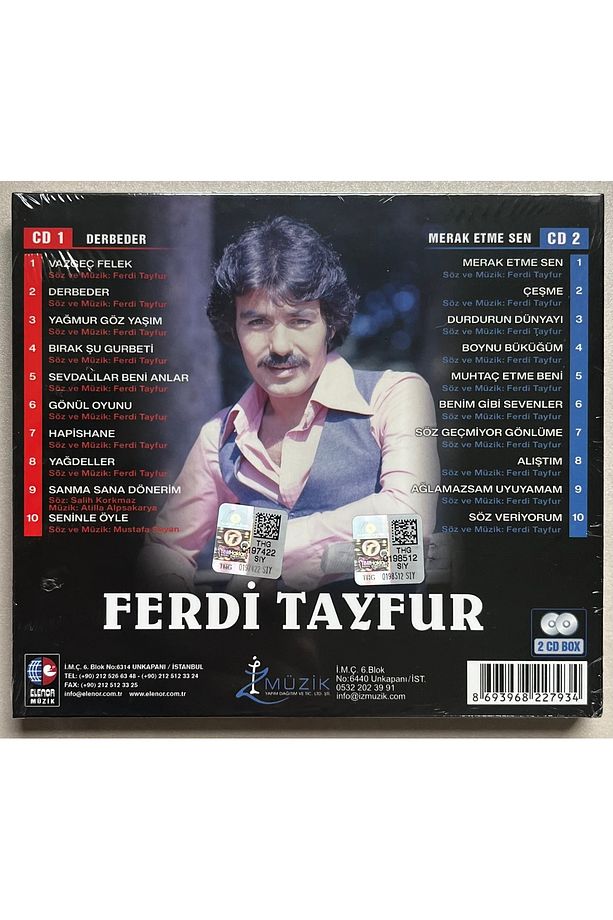 Ferdi Tayfur Derbeder & Merak Etme Sen 2 Cd (JELATİNİNDE ORJNAL DÖNEM BASKI 2 CD) Plak Değildir - 2