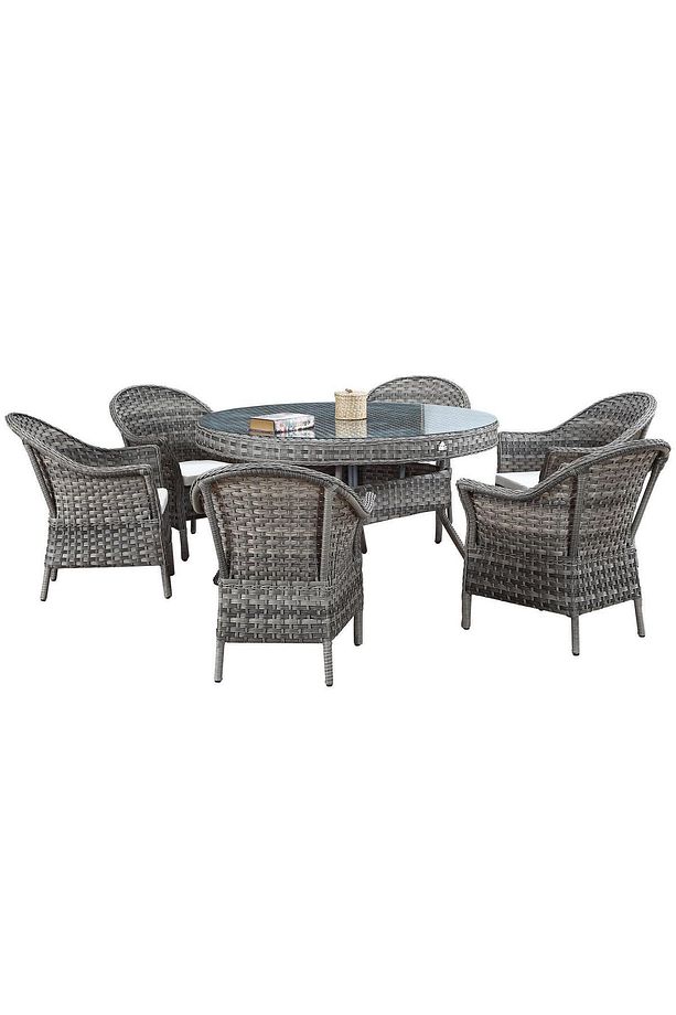 6 Kişilik Rattan Bahçe Yemek Takımı | - 2