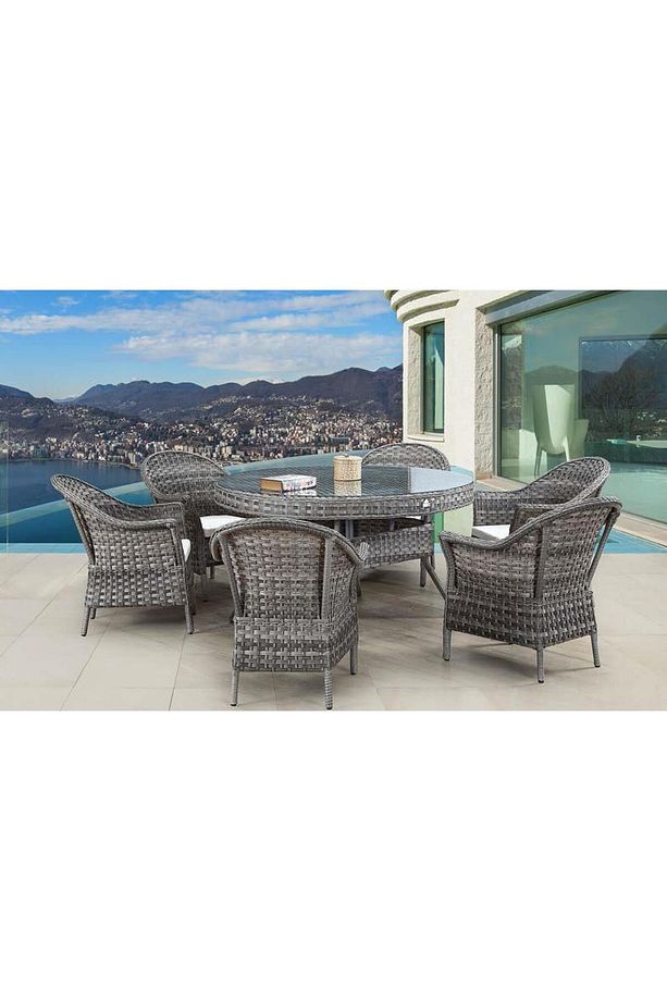 6 Kişilik Rattan Bahçe Yemek Takımı | - 1