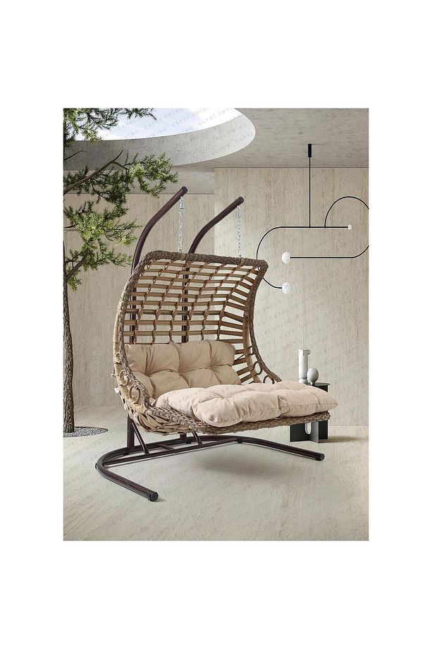 Bodrum Double Çiftli Rattan Bahçe Salıncağı | Rehome - 1