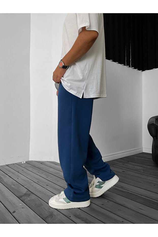 Lacivert Basic Boru Paça Eşofman JJ-83 - 5