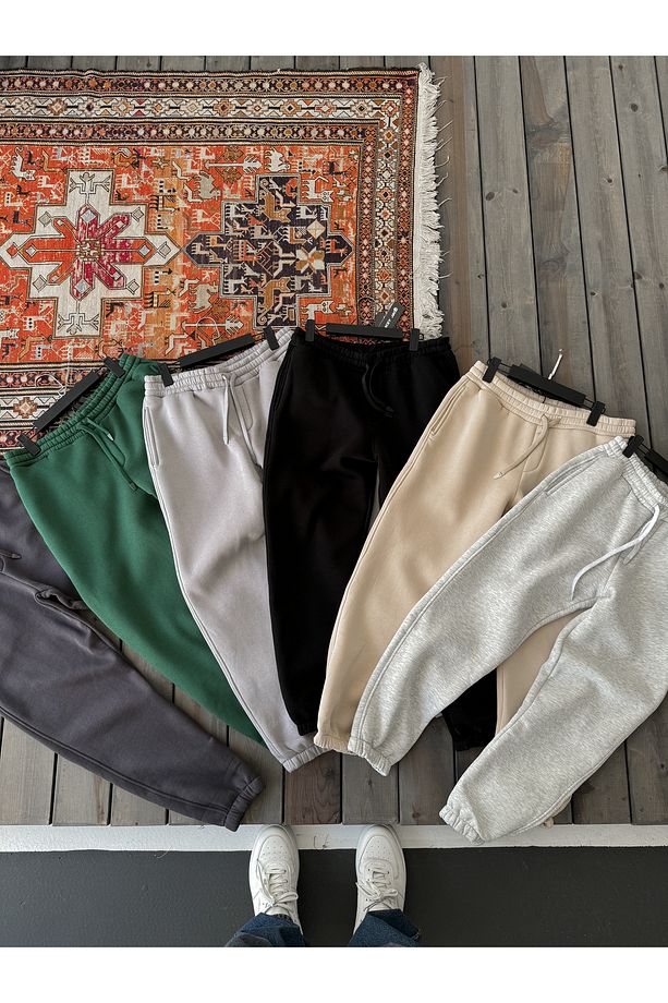 Bej Paçası Lastikli Şardonlu Eşofman JJ-396/1406 - 5