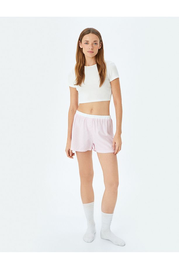 Viskon Karışımlı Boxer Şort Pijama Altı - 1