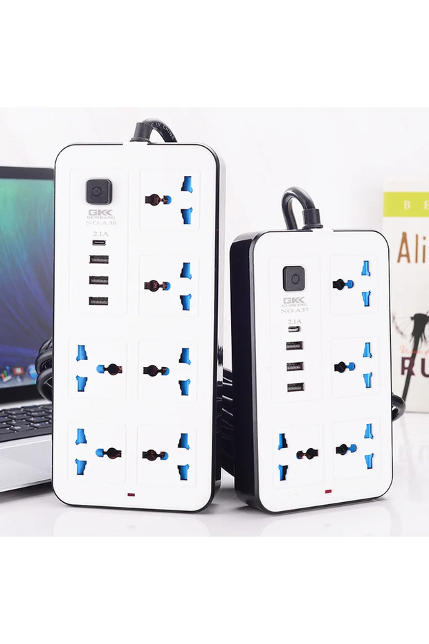 Power Multi Tap Universal Plug EU US UK Outlet Power Strip with 1.8m Extension Cord AC Type C USB... - 3