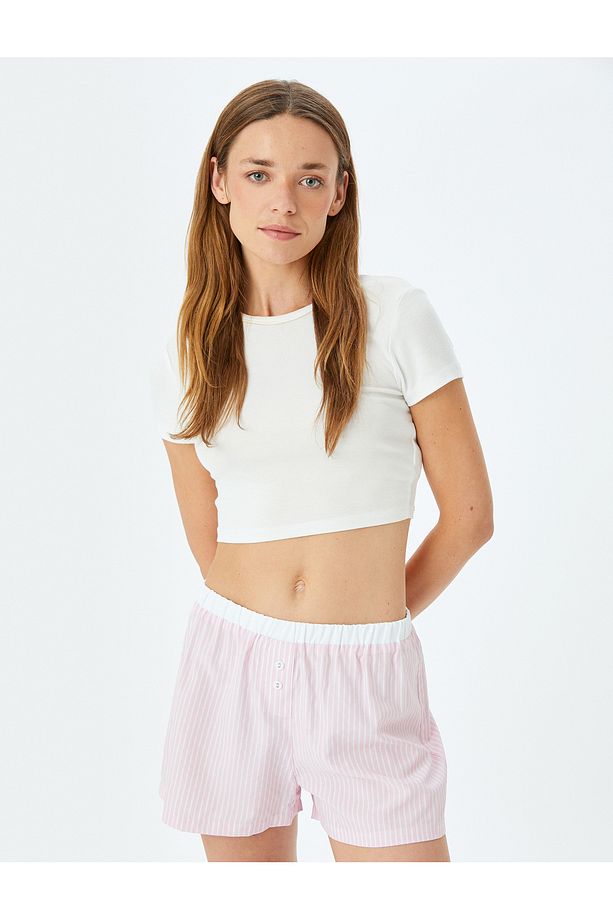 Viskon Karışımlı Boxer Şort Pijama Altı - 2