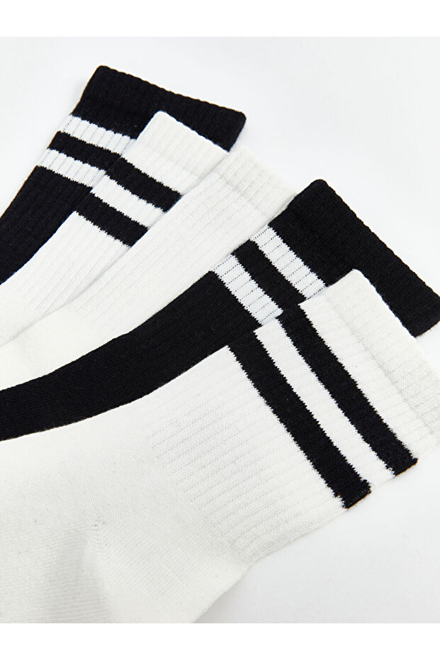 LCW DREAM Ecru csíkos női zokni 5 db-os csomag - 3