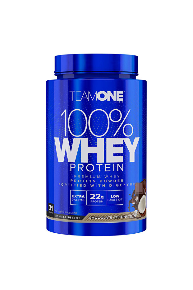 Team One 100% Whey Protein , Chocolate Coconut, 2.2 LB