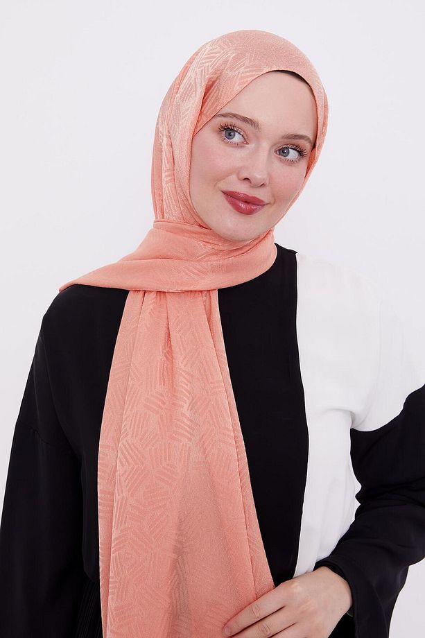 Somon Çubuk Desen Jakarlı Janjan Şal - 2
