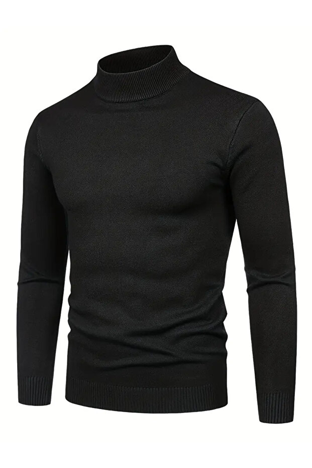Half-Necked Textured Knitting Sweater